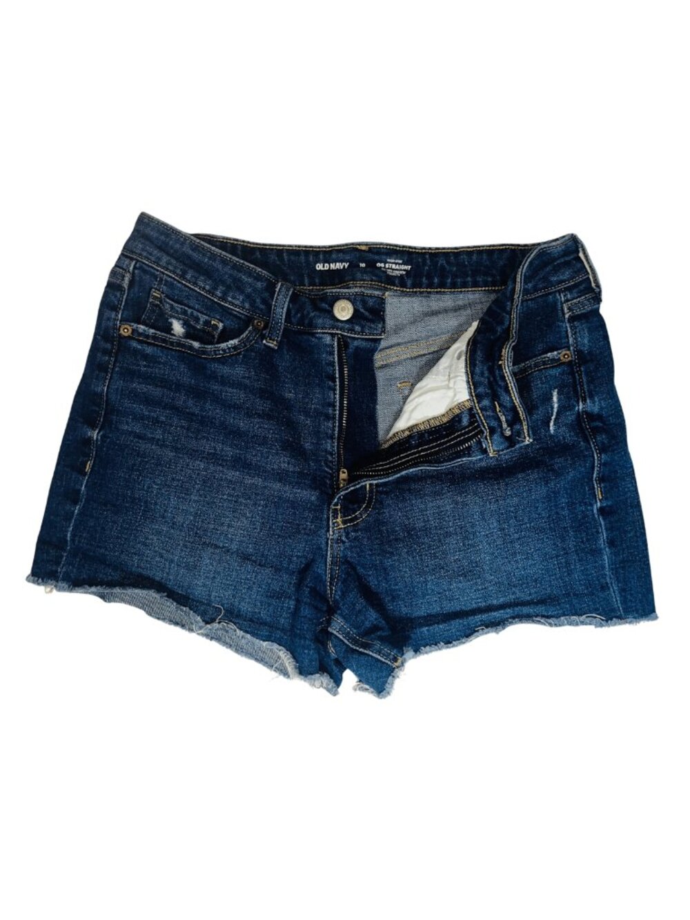 High Rise O.G. Straight Denim Shorts Dark Wash Cut-Offs | Old Navy | Size 10